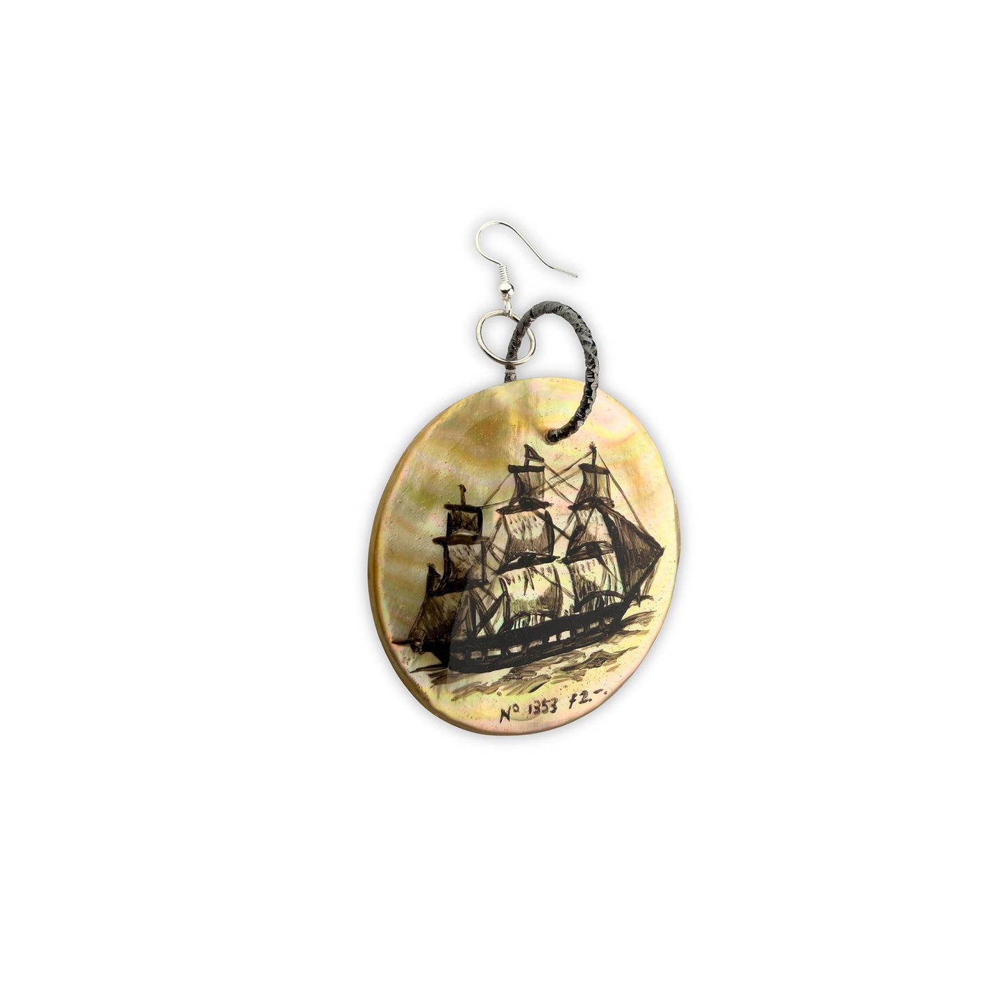 Nº 1853 Vessel - Siren’s Voyage Mother-of-Pearl Statement Earring