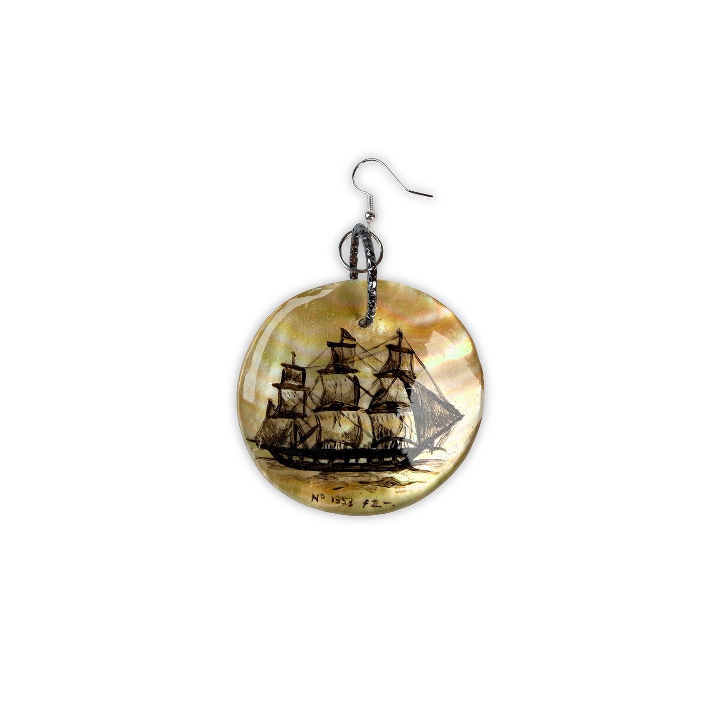 Nº 1853 Vessel - Siren’s Voyage Mother-of-Pearl Statement Earring