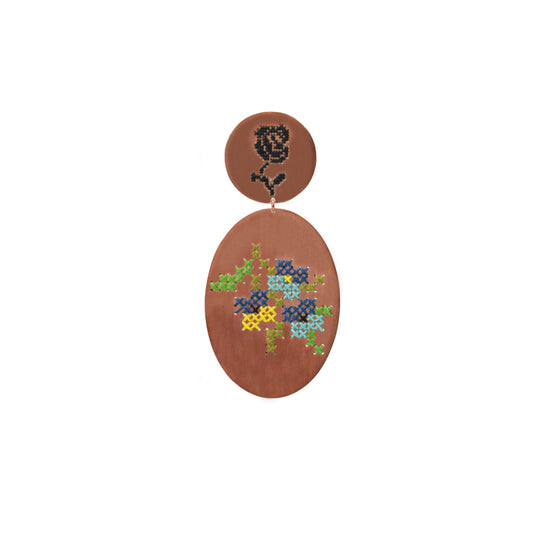 Cross-stitch Statement Earring "Bohemia"