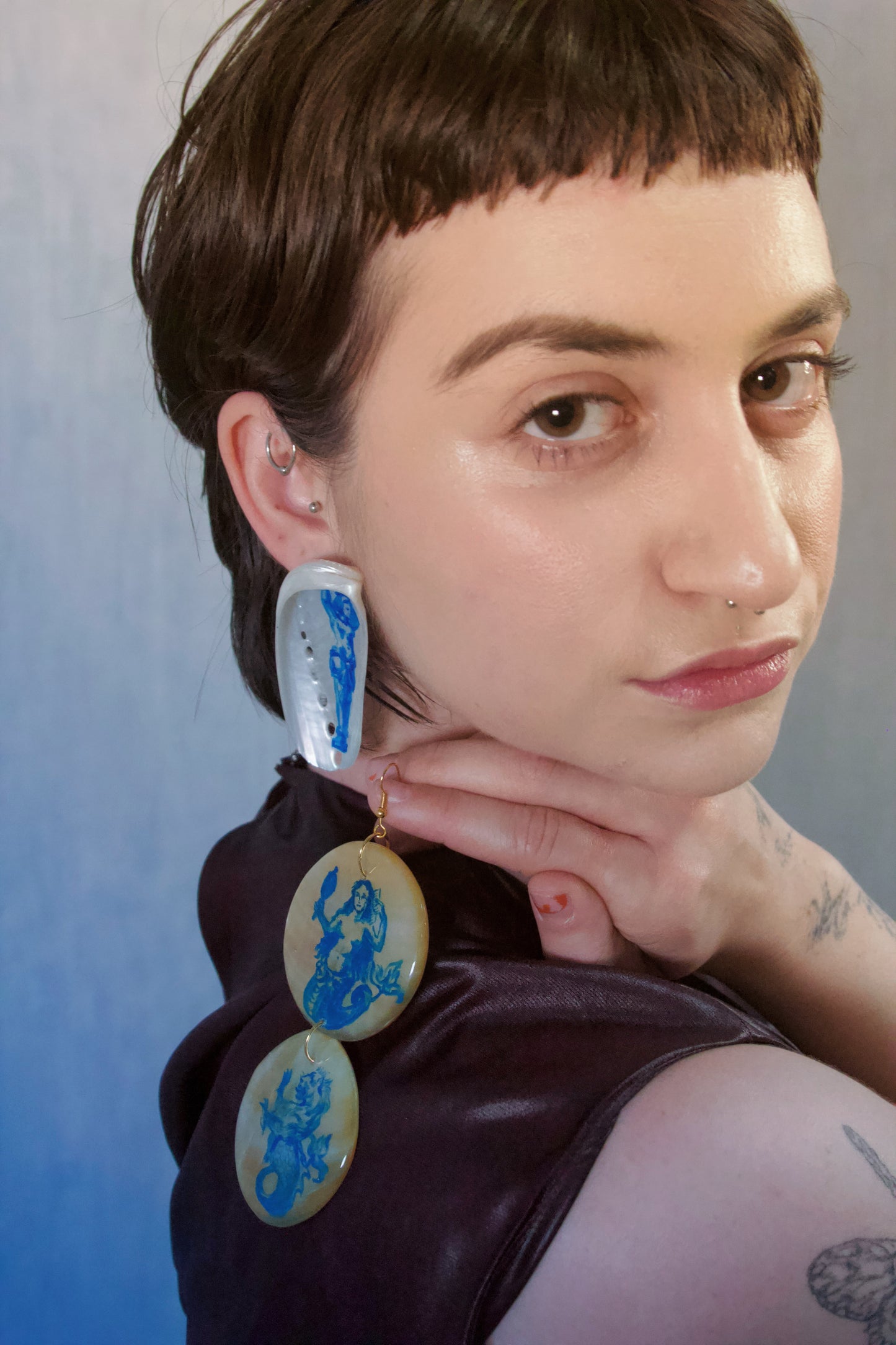 Siren's Gaze Abalone Earrings | Blue