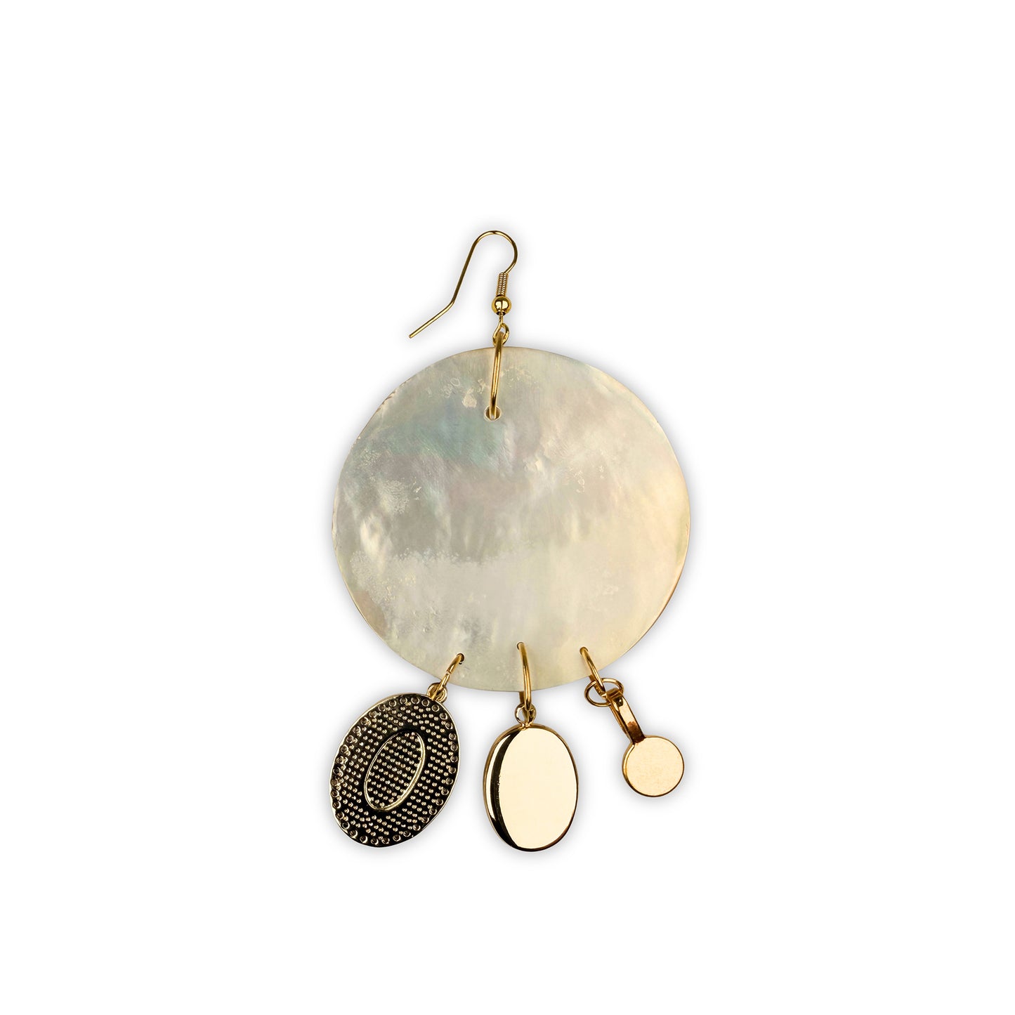 Siren's Vessel Statement Mother-of Pearl and Charm Earring