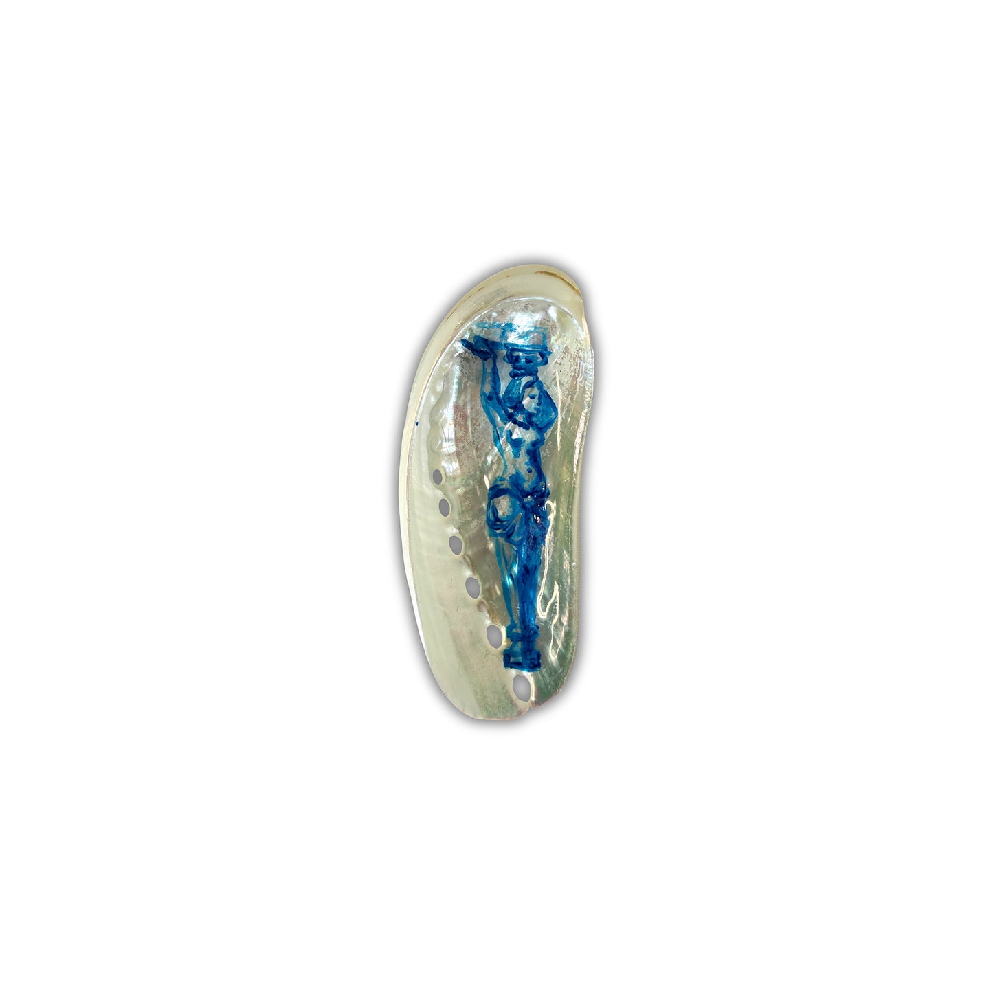 Siren's Gaze Abalone Statement Earring | Blue