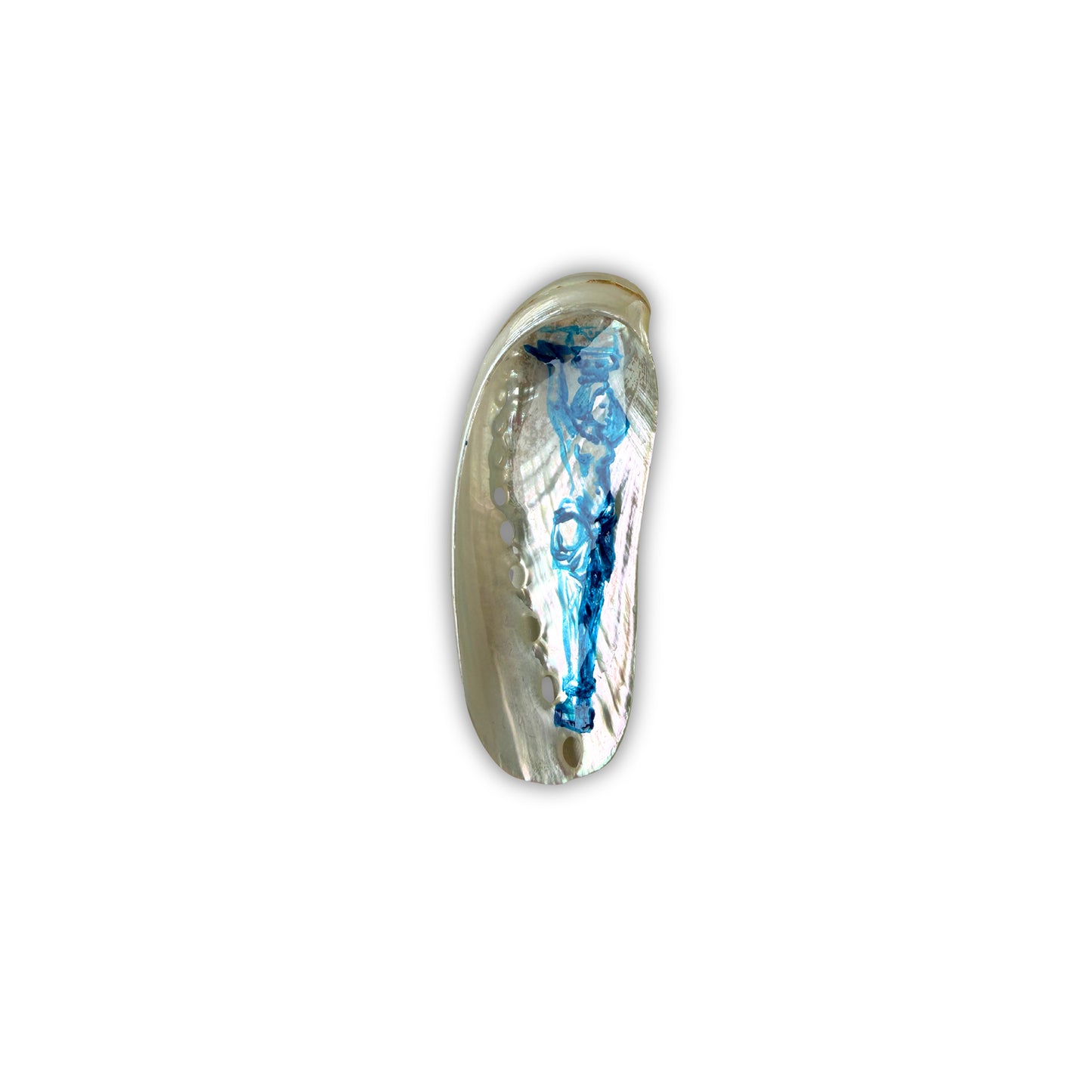 Siren's Gaze Abalone Statement Earring | Blue