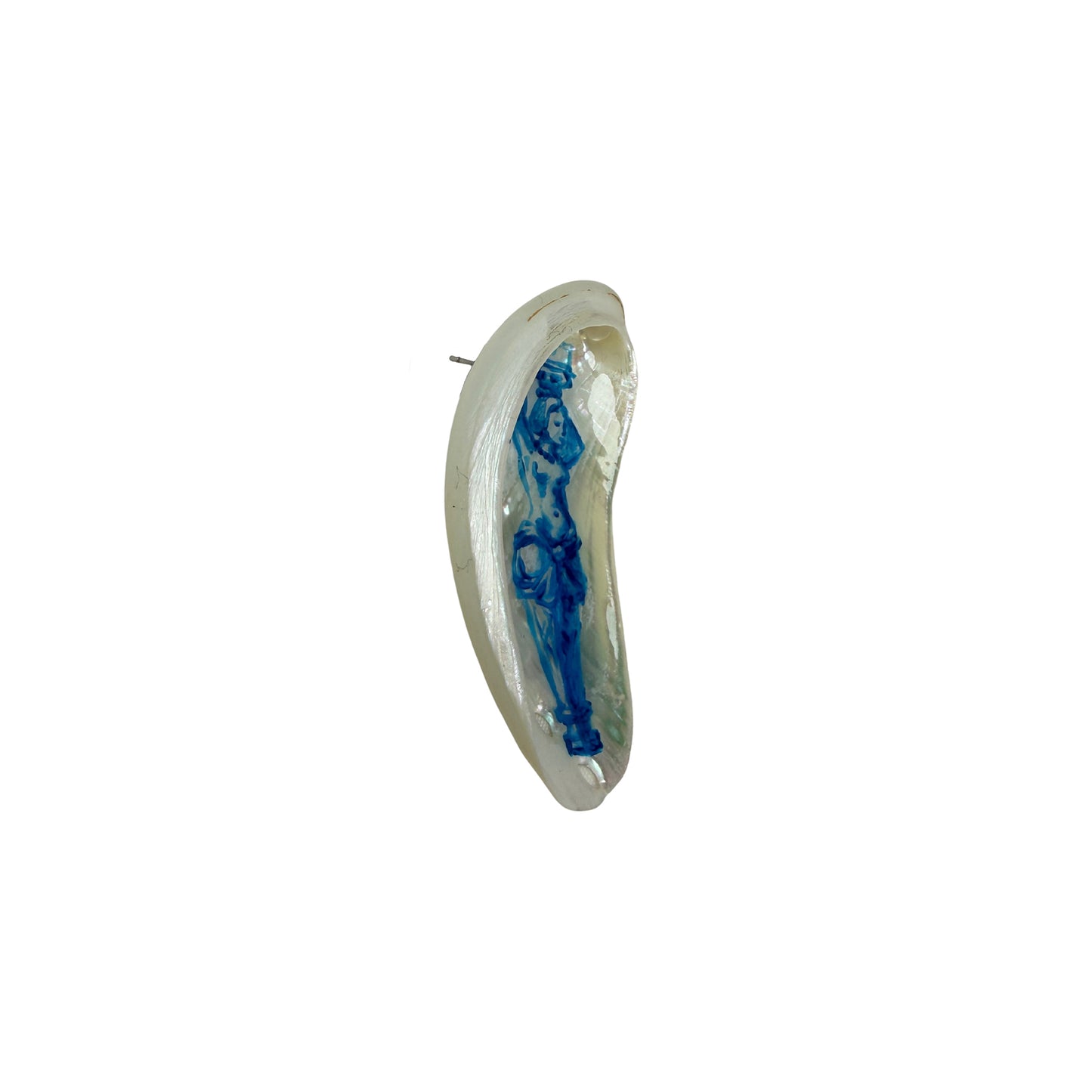 Siren's Gaze Abalone Statement Earring | Blue