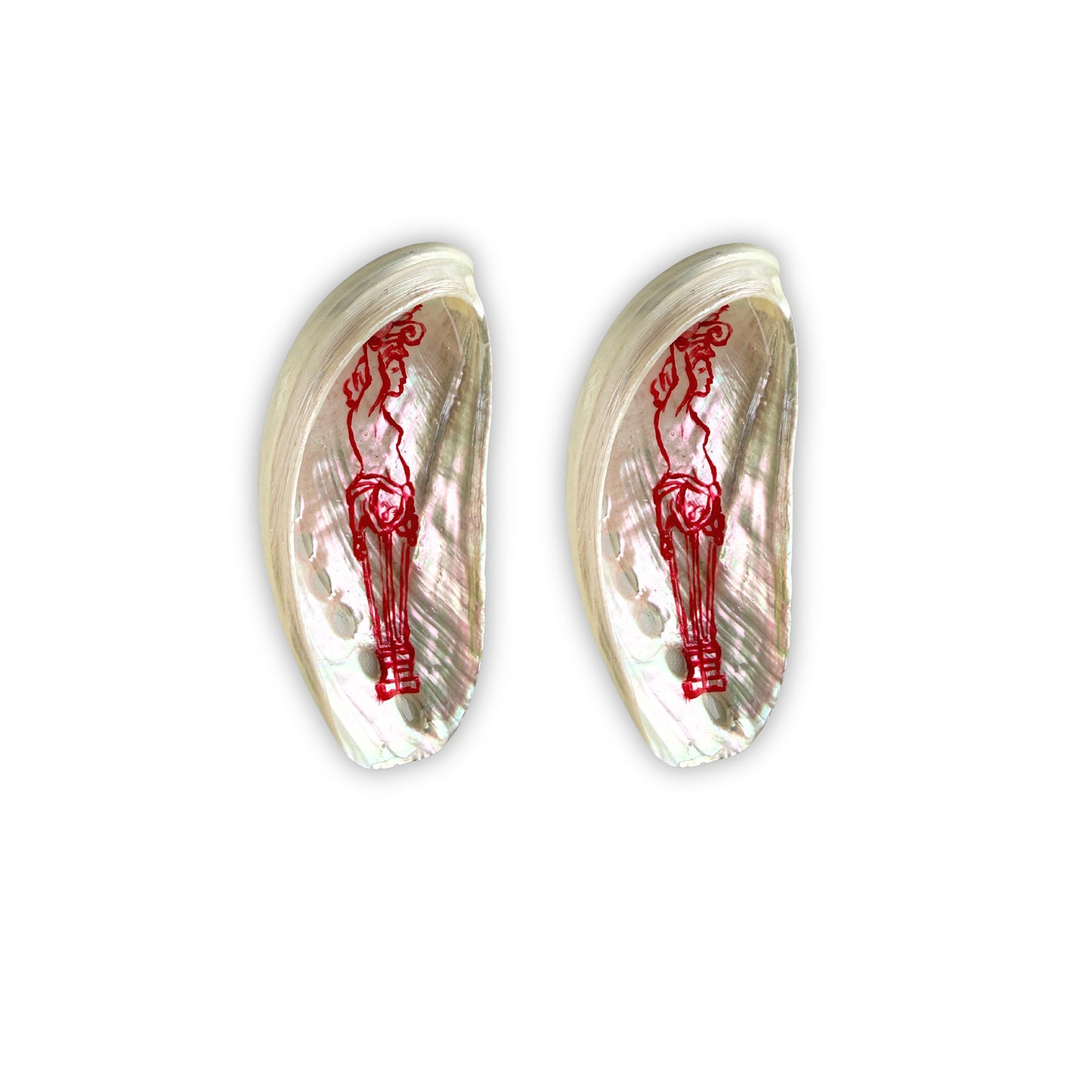 Siren's Gaze Abalone Earrings | Red