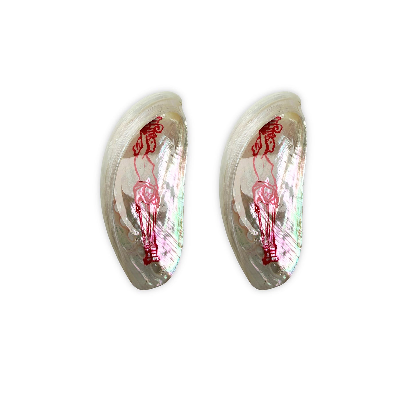 Siren's Gaze Abalone Earrings | Red