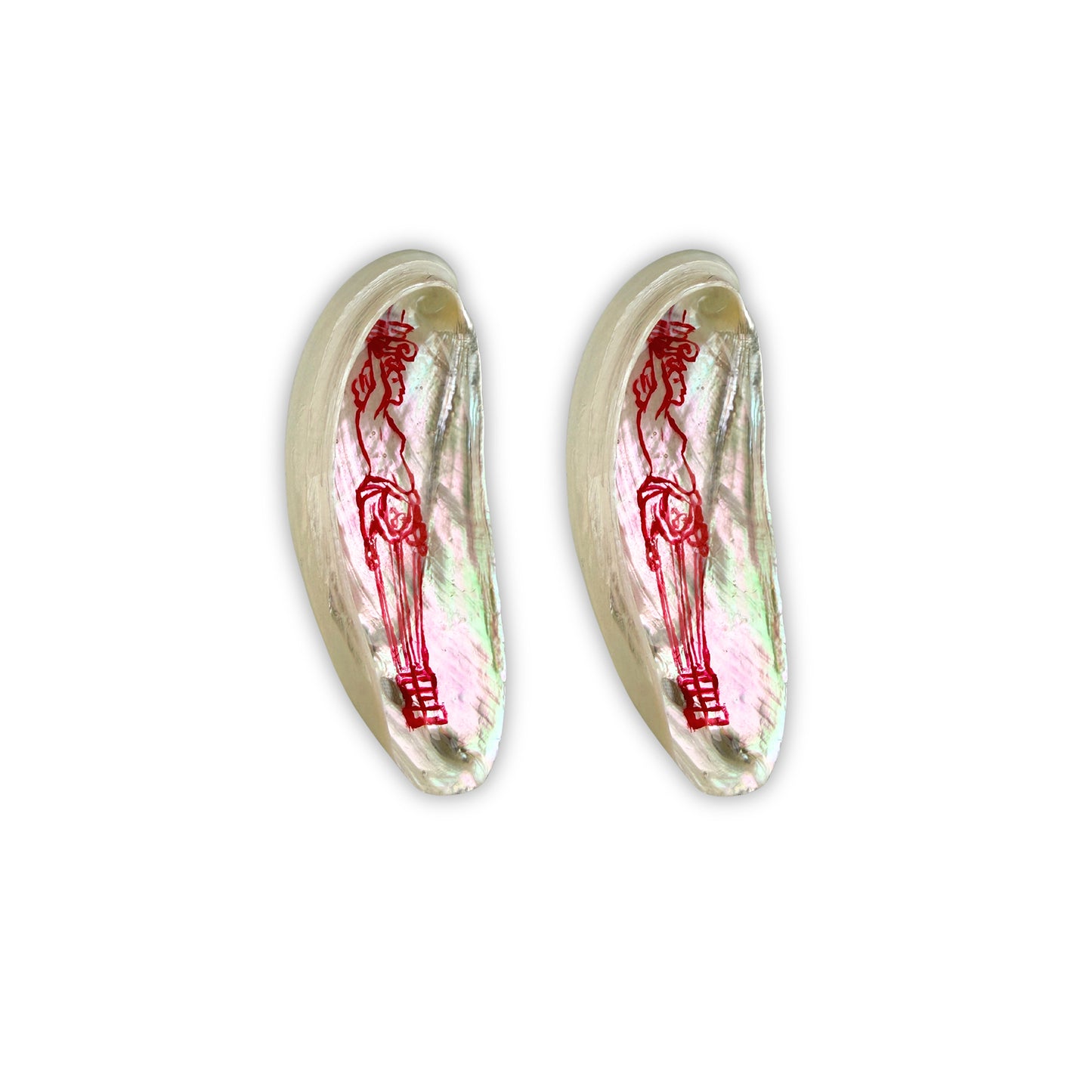 Siren's Gaze Abalone Earrings | Red